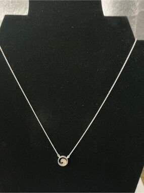 Dune 925 Sterling Silver Spiral Round Pendant Charm Necklace Cable Chain